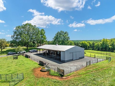 Barn and fenced corral on a farm near Elkwood, Culpeper County, Virginia