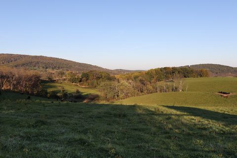 Rolling pasture toward Ashby Gap and Lost Mountain, Sky Meadows State Park, Virginia