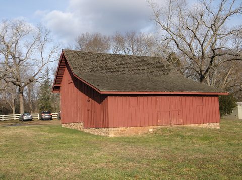 Timber-framed barn on the Weston farm at Casanova in Fauquier County, Virginia